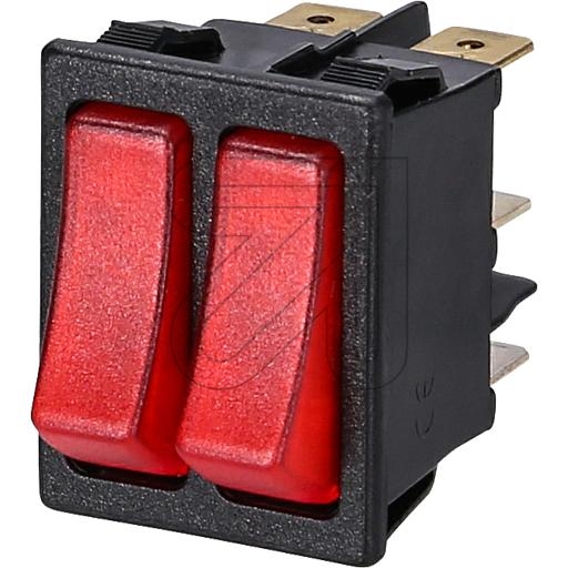 inter BärOff switch, 2x1-pin, black, rocker color red/redArticle-No: 057515