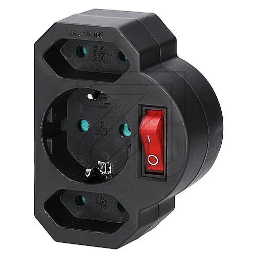 EGBKombi-Adapter 2+1 mit Schalter schwarzArtikel-Nr: 061515