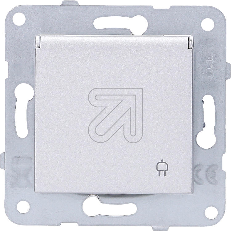 EGBKarre Schuko combination socket with hinged cover, silver 92105012/92512012Article-No: 079690