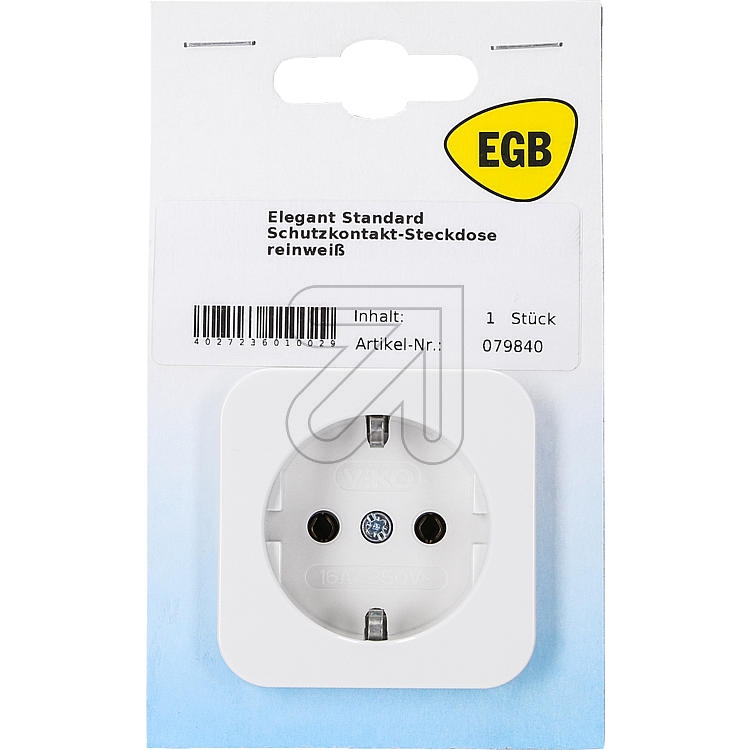 EGBElegant Standard pure white SB Schuko socketArticle-No: 079840