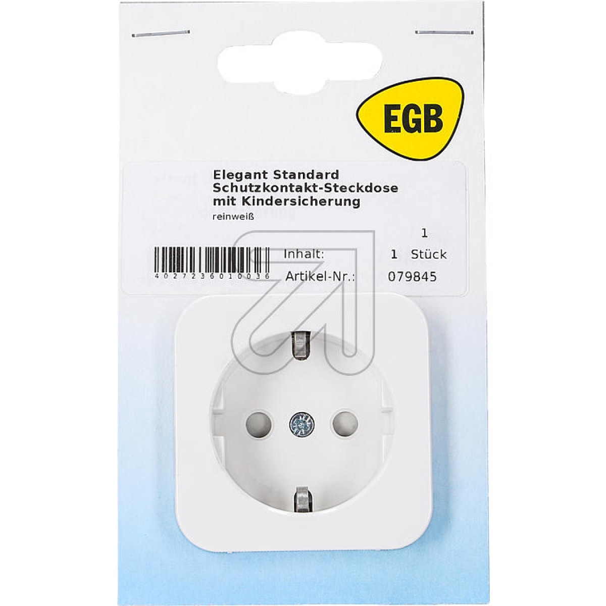 EGBElegant Standard pure white SB Schuko socketArticle-No: 079845