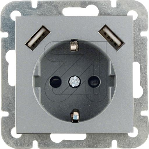 KleinV55 combination socket 2xUSB silver K55EUCUSBL/80Article-No: 089520