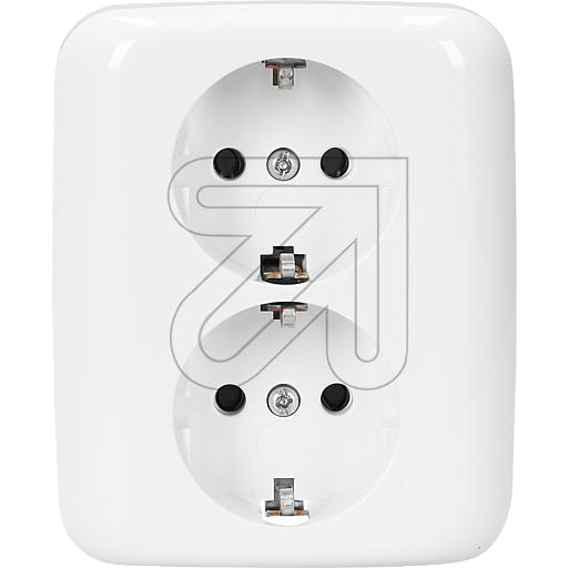 KleinSI double socket pure white K20-02EUJ/14 with screw connectionArticle-No: 090805