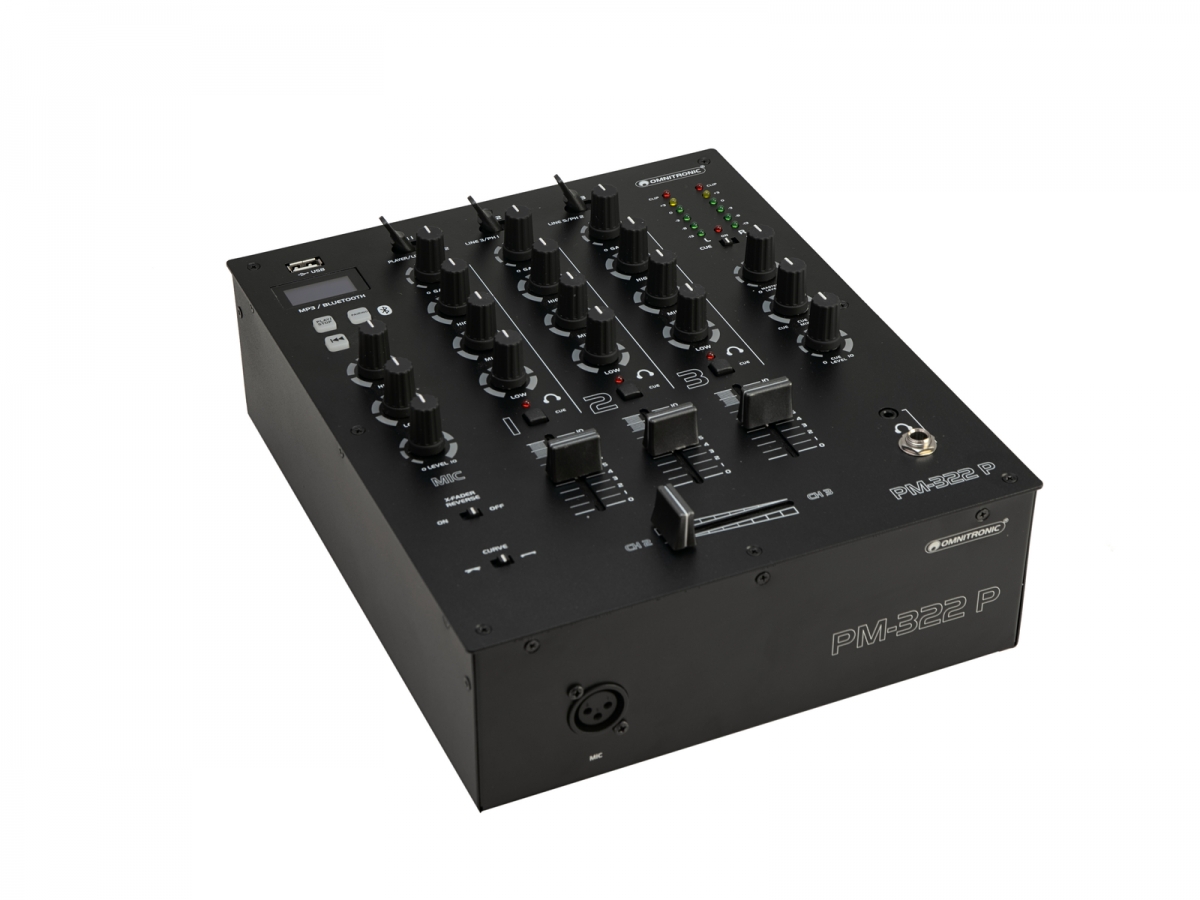 OMNITRONICPM-322P 3-Channel DJ Mixer with Bluetooth & USB PlayerArticle-No: 10006874