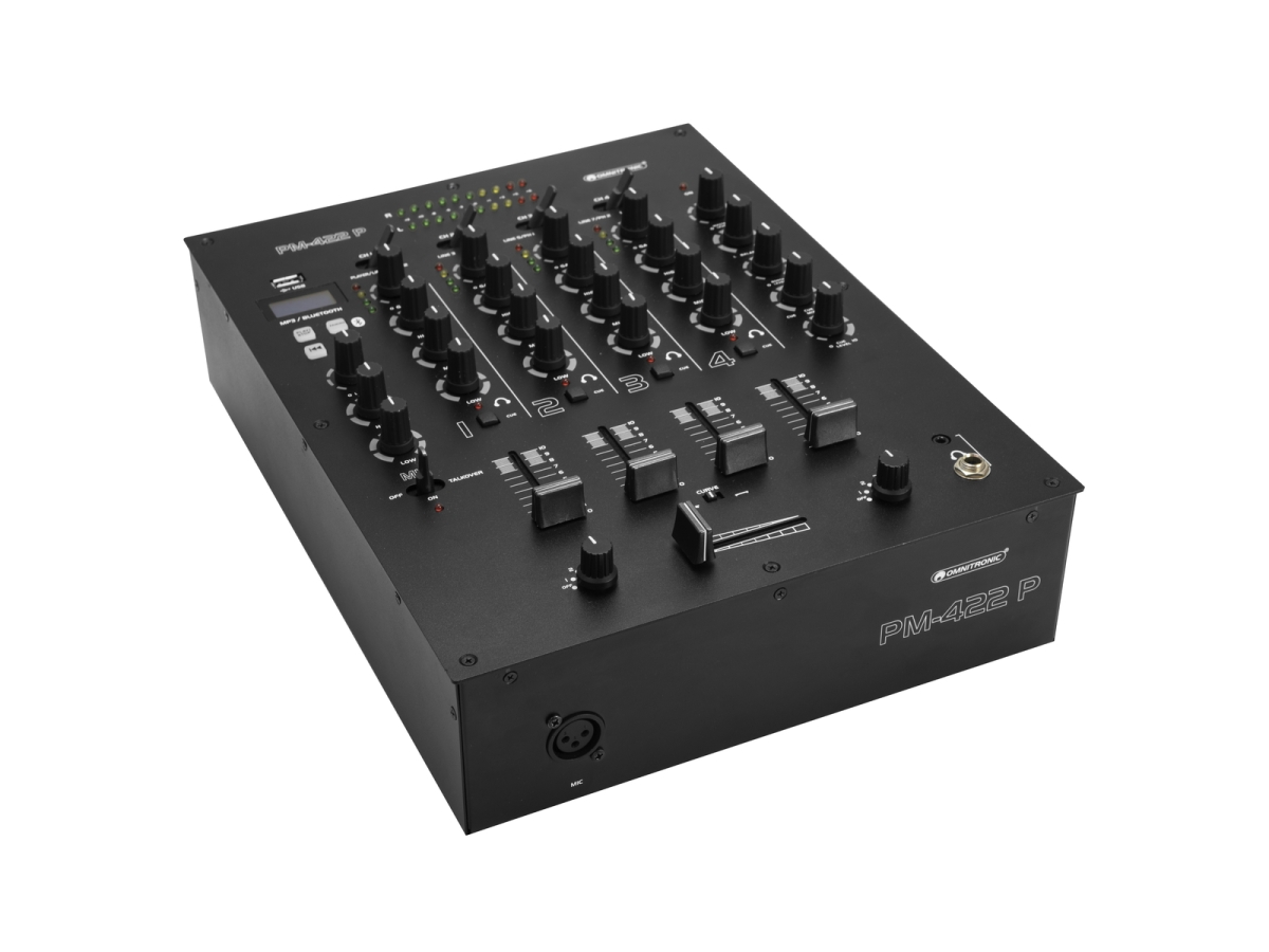 OMNITRONICPM-422P 4-Kanal-DJ-Mixer mit Bluetooth und USB-PlayerArtikel-Nr: 10006878