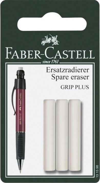 Faber CastellReplacement erasers, pack of 3 for Grip Plus 1307-Price for 5 pcs.Article-No: 4005401315988