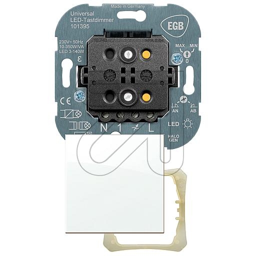 EGBTouch dimmer with holding frame and 55 mm rocker RAL9010 LED output 3-140W, output 7-350W/VAArticle-No: 101395