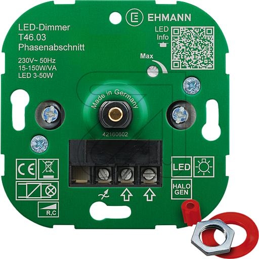 EHMANNUP Dimmer für LED- und Energiesparlampen T46.03Artikel-Nr: 101515