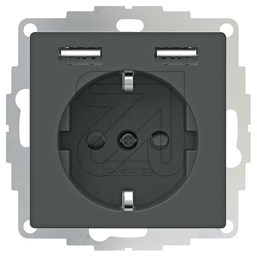 2USBSchuko-Steckdose 2USB inCharge PRO 55 schwarz VDE, 32mm, 2,4AArtikel-Nr: 101605