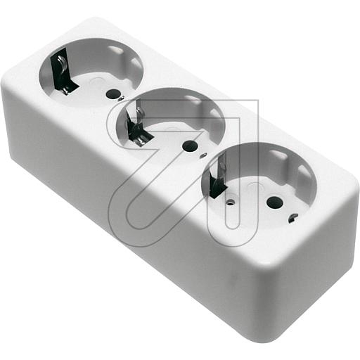 GB Gebro3-way Schuko socket AP white 393AwArticle-No: 101900