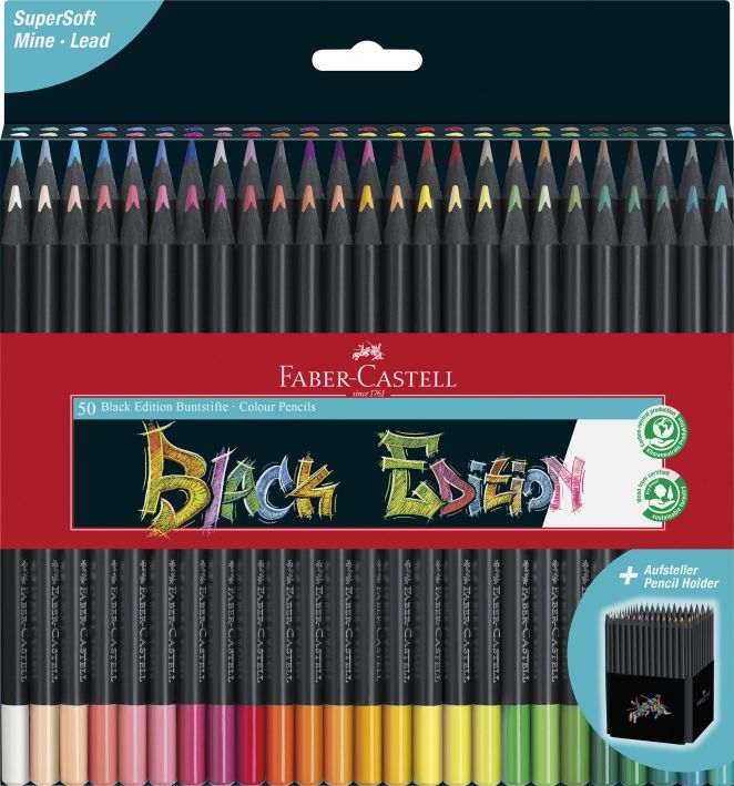 Faber CastellBlack Edition colored pencils 3-sided box of 50 116436Article-No: 4005401164500