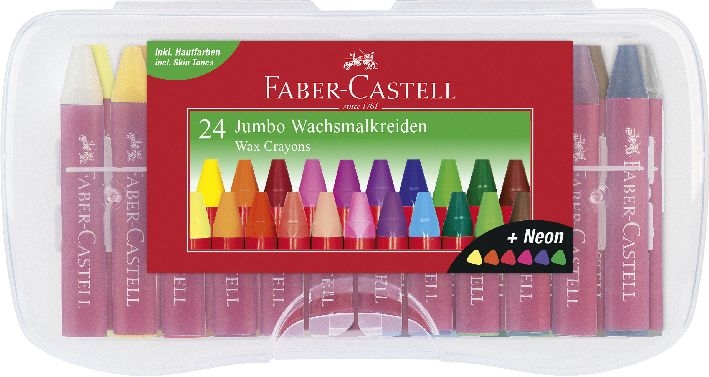 Faber CastellWachsmalkreide Jumbo 24er rund in Kunststoffbox 120034Artikel-Nr: 4005401200345