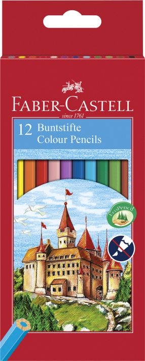 Faber Castell Castle colored pencils, cardboard box of 12 castle motif  120112 Article-No: 7891360580089