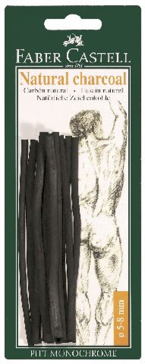 Faber Castell Pitt 5-8mm Natural Charcoal Sticks (Pack of 12)