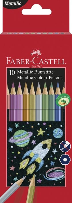 Faber CastellMetal colored pencils, box of 10, hexagonal shape FC 201583Article-No: 4005402015832