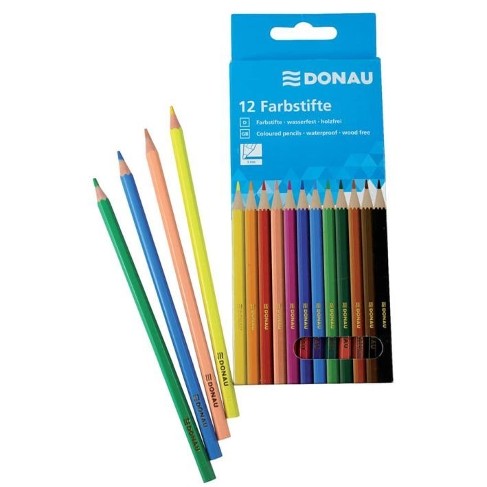 DonauColoured pencils box of 12 thin hexagonal Donau 330171Article-No: 9004546389132
