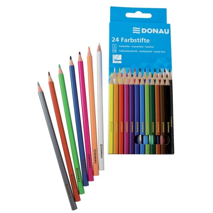 DonauColored pencils, pack of 24 thin hexagonal Donau 330172Article-No: 9004546389163