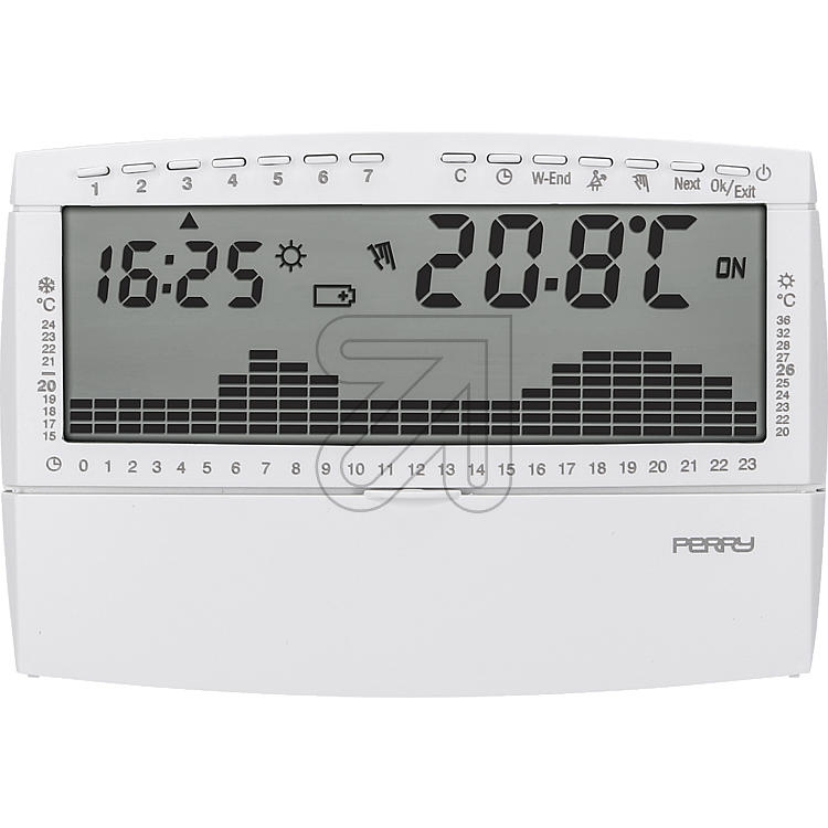 PERRY ELECTRICDigi.room thermostat clock 1CR CR018BSArticle-No: 115070
