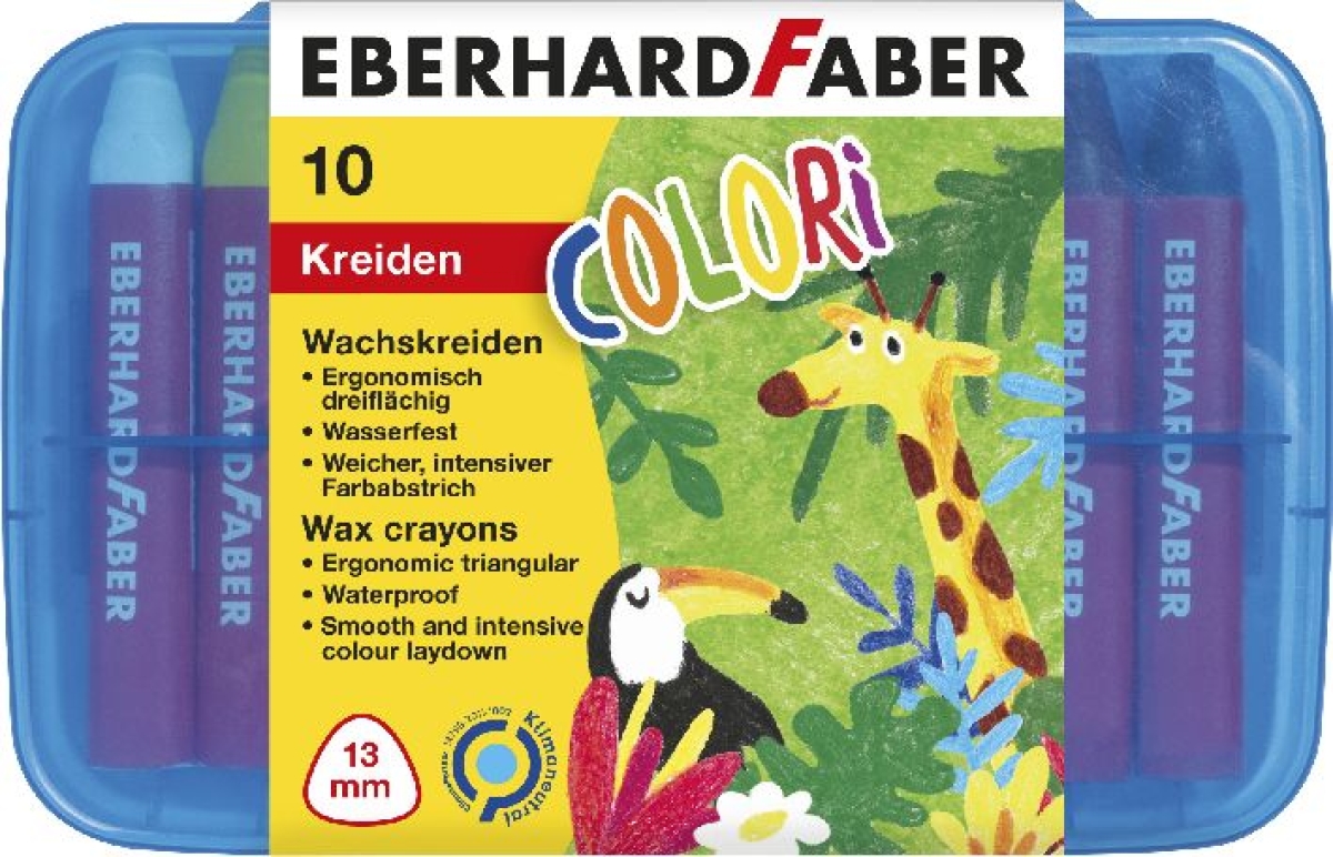 Eberhard FaberWax Crayons, 10 pieces, waterproof, triangular 524011Article-No: 4087205240116