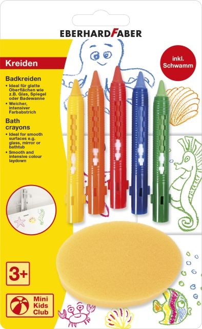 Eberhard FaberBathroom crayons, pack of 5 with sponge Mini KidsClub 524105Article-No: 4087205241052