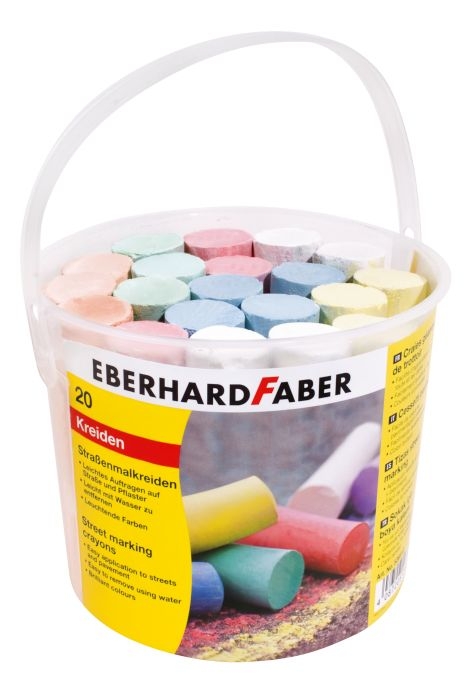 Eberhard FaberStreet chalk, assorted colors, 20 pieces in a bucket 526512Article-No: 4087205265126