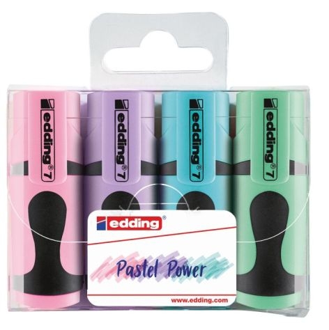 Edding7 Mini Highlighter Pastel Highlighters Set of 4 7-4099-Price for 20 pcs.Article-No: 4057305023322