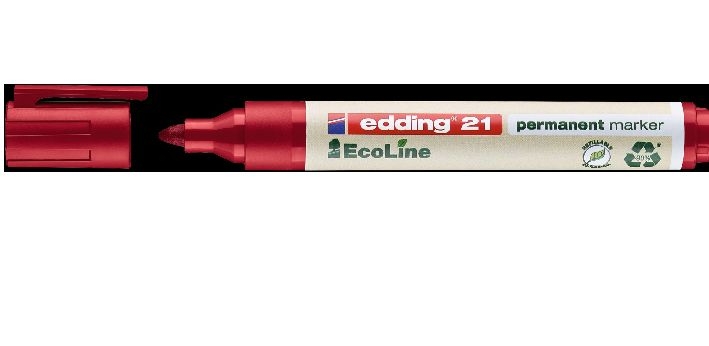 EddingFelt pen 21 Ecoline red bullet tipArticle-No: 4004764917815