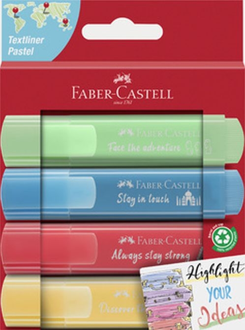 Faber CastellHighlighter 46 case of 4 pastel colors textliner 254625-Price for 4 pcs.Article-No: 4005402546251