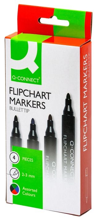 Q-ConnectFlipchart Marker 2-3mm 4er-Pc sort. Q-ConnectArtikel-Nr: 5706002015510