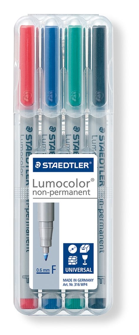StaedtlerLumocolor foil pen Fein Wl 316Wp4 4-piece case 316WP4Article-No: 4007817304549