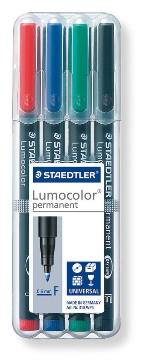 StaedtlerLumocolor foil pen Fine Wf 318Wp4 4-piece case 318WP4Article-No: 4007817310809
