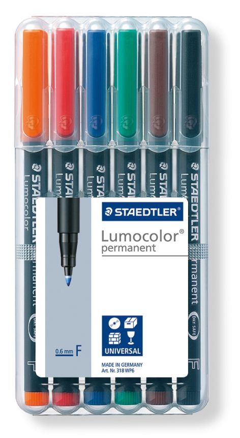 StaedtlerLumocolor foil pen Fine Wf 318Wp6 6-pack case 318WP6Article-No: 4007817323670