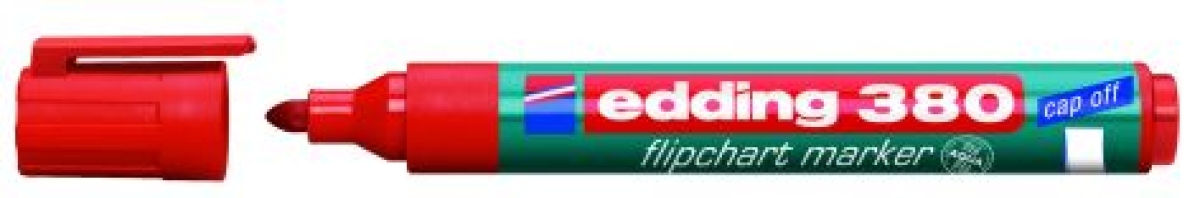 EddingFlipchart Marker Cap-Off 380 Red 380-002-Price for 10 pcs.Article-No: 4004764013098