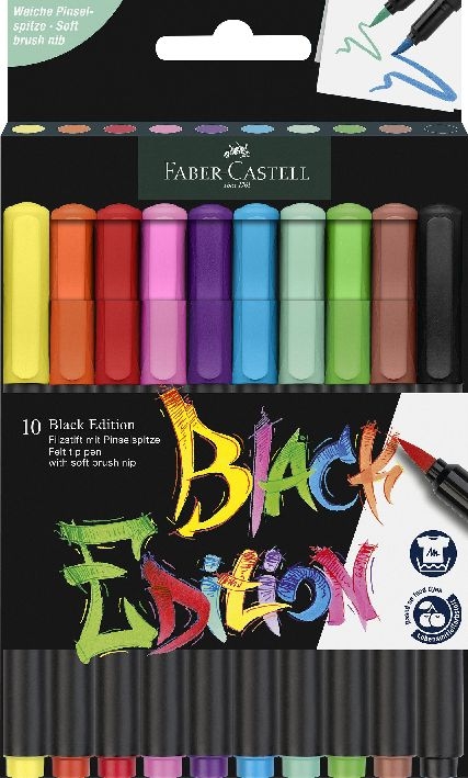 Faber CastellFelt pen 10 pieces Black Edition 116451Article-No: 4005401164517