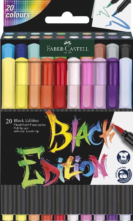 Faber Castellfelt-tip pen 20 mm Black Edition 116452Article-No: 4005401164524