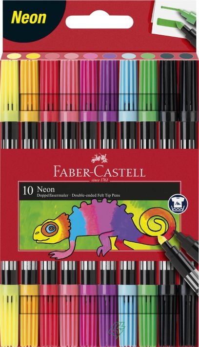 Faber CastellFasermaler Dick und Dünn Neonfarben 10er-Etui 151109Artikel-Nr: 4005401511090