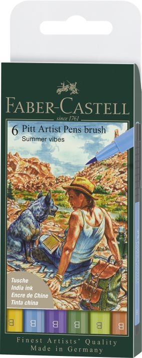 Faber CastellPitt Artist Pen Brush 6er Etui Summer vibes 167178Artikel-Nr: 4005401671787