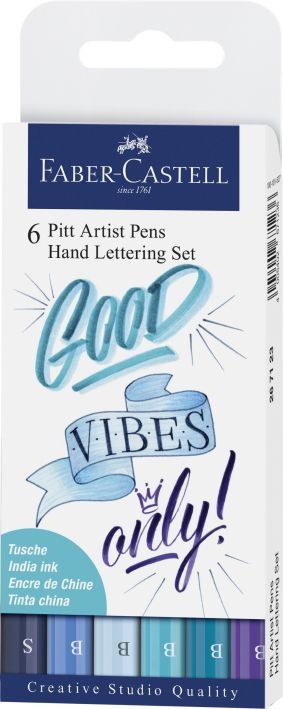 Faber CastellHandlettering set of 6 Pitt Artist Pen blue tones 267123Article-No: 4005402671236