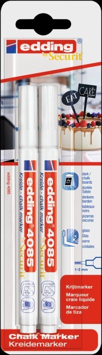 EddingChalk marker 4085 blister of 2 white-Price for 2 pcs.Article-No: 4057305037176