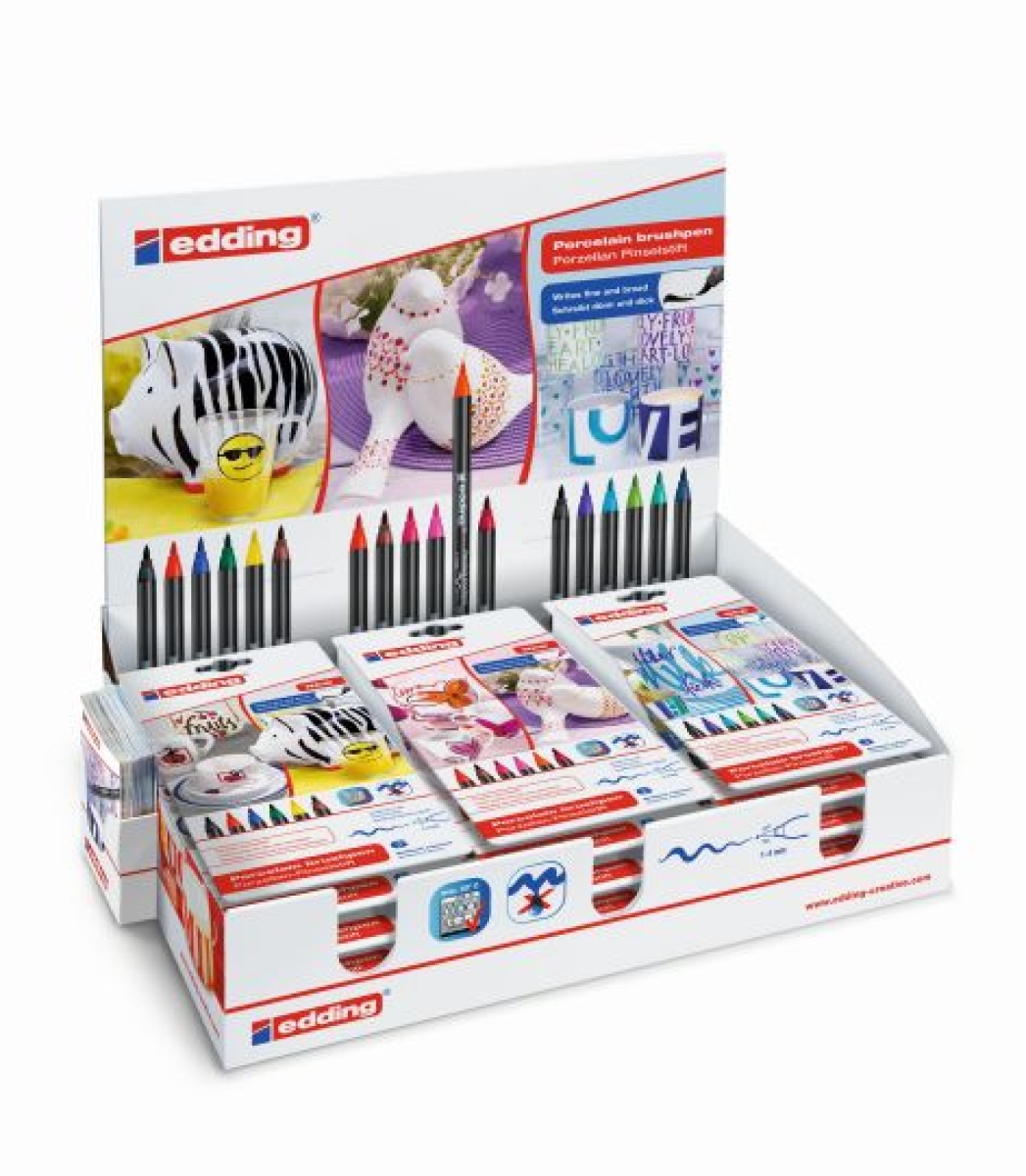 EddingPorzellan-Pinselstift Sets sortiert im Display 50292Artikel-Nr: 4057305013422