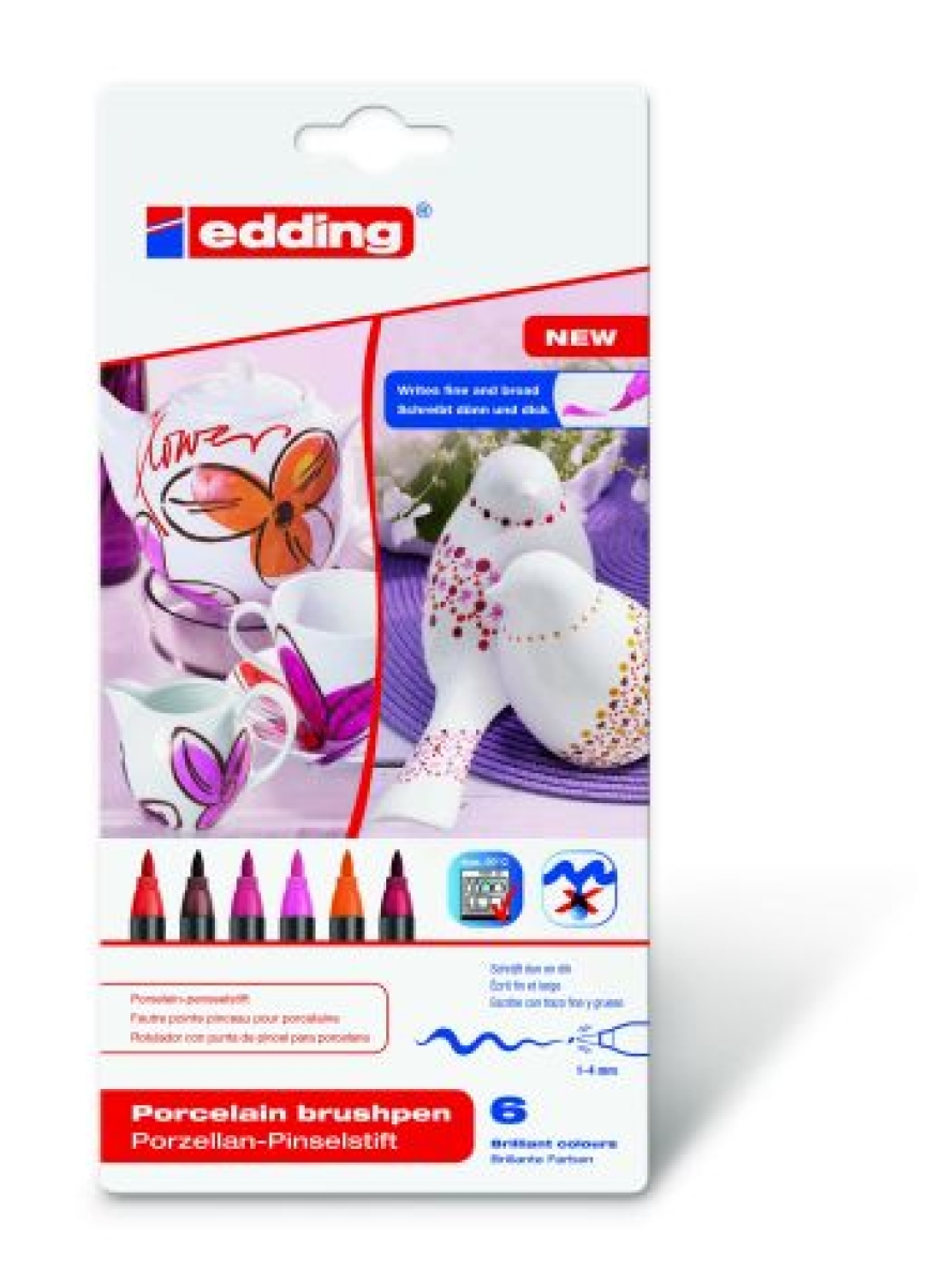 EddingPorcelain brush pen set of 6 Warm Color Edding 4200-6999Article-No: 4004764928156