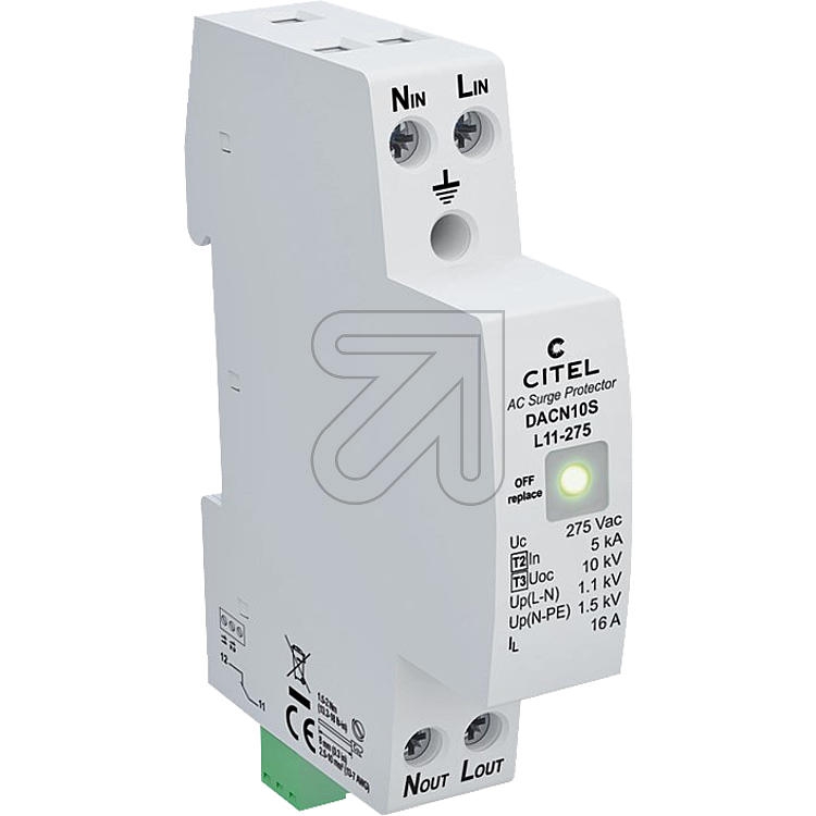 CITELCompact single-phase overvoltage protection T2 T3, 1 MW, DACN10S-L11-275