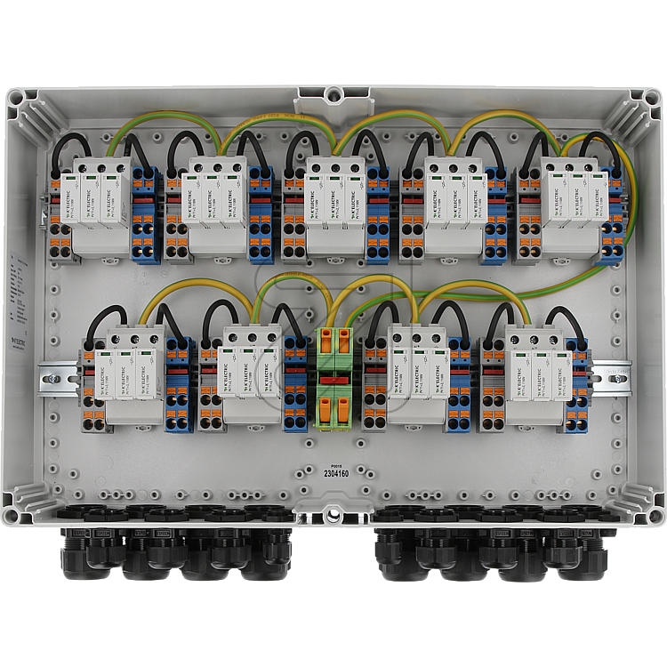 KELECTRICGeneratoranschlusskasten GAK 9x T1+T2, 1100V 18Strings, 9MPP, AP-Geh. IP65Artikel-Nr: 134395