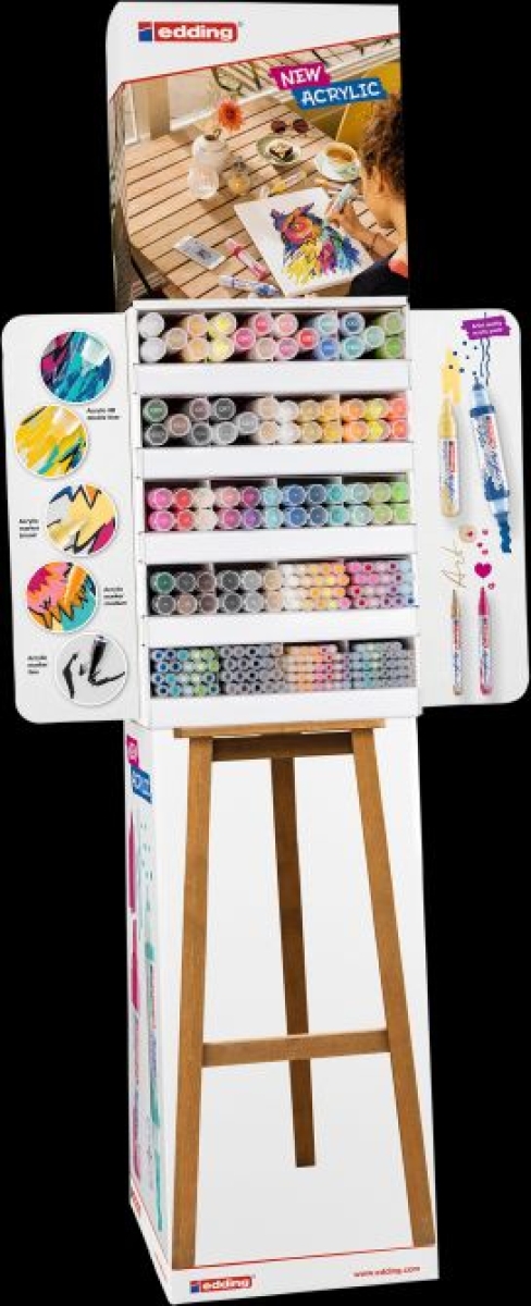 EddingAcrylic marker floor display 224 pens sorted in 4 types 52445Article-No: 4057305036902
