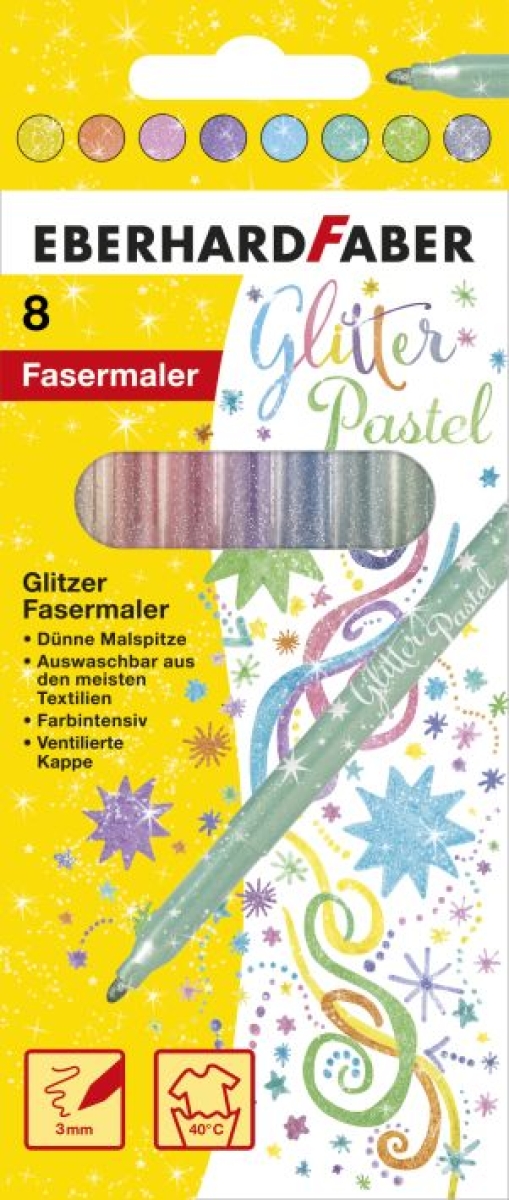 Eberhard FaberFiber Painter Glitter Pastel Pack of 8 EFA 551009Article-No: 4087205510097