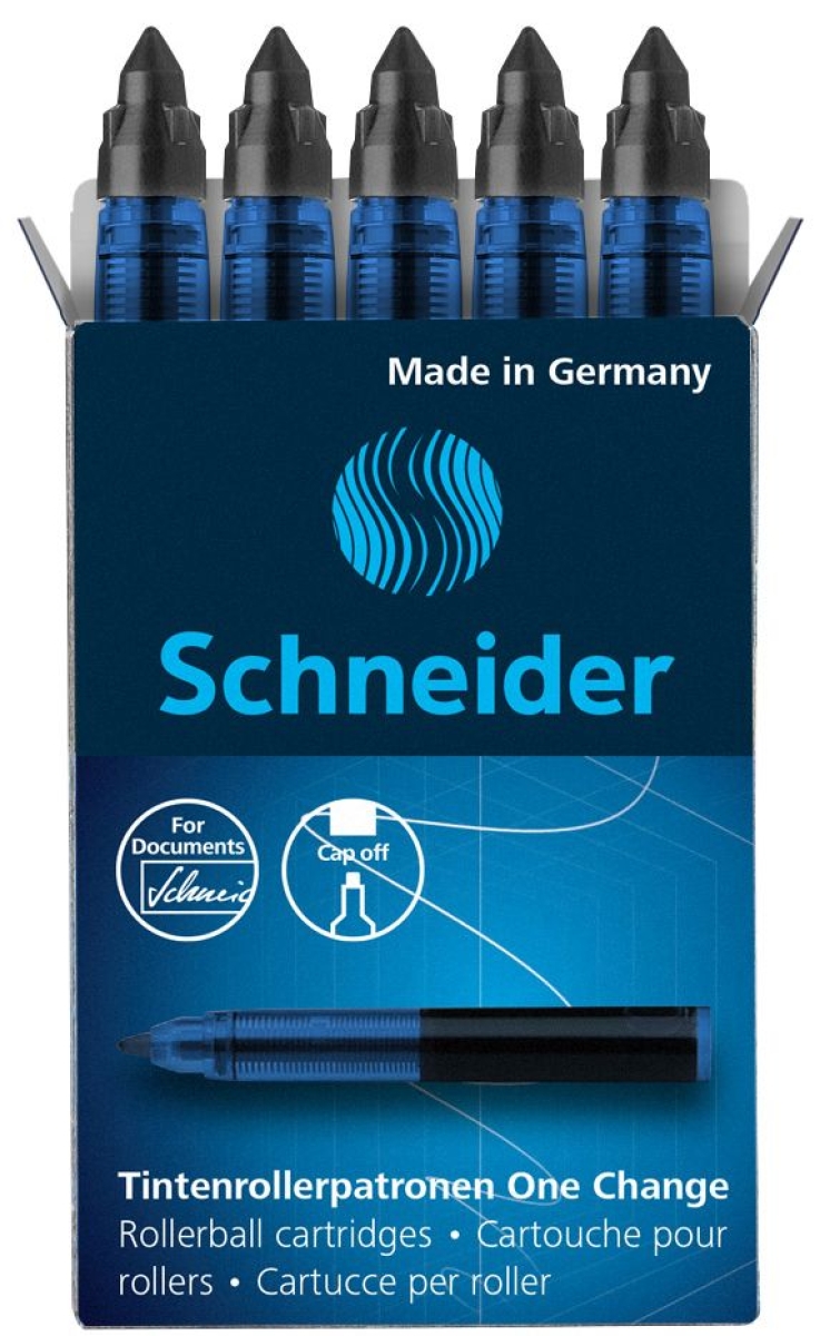 SchneiderOne Change rollerball cartridge black-Price for 5 pcs.Article-No: 4004675124029