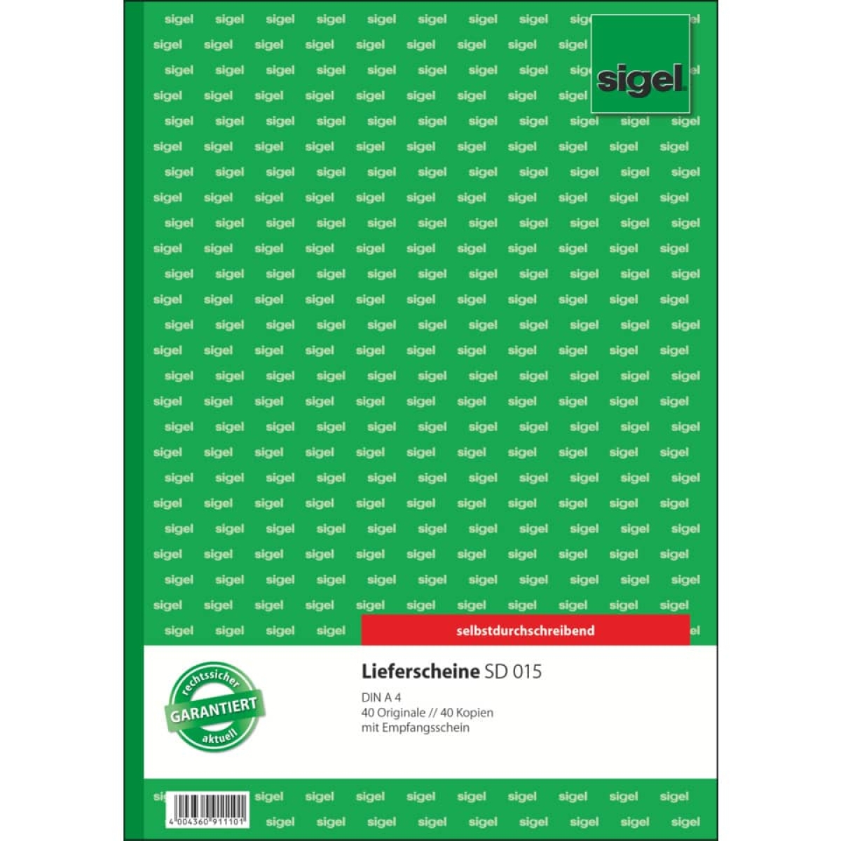 SIGELDelivery note, A4, self-copying, 2x40 sheetsArticle-No: 4004360911101