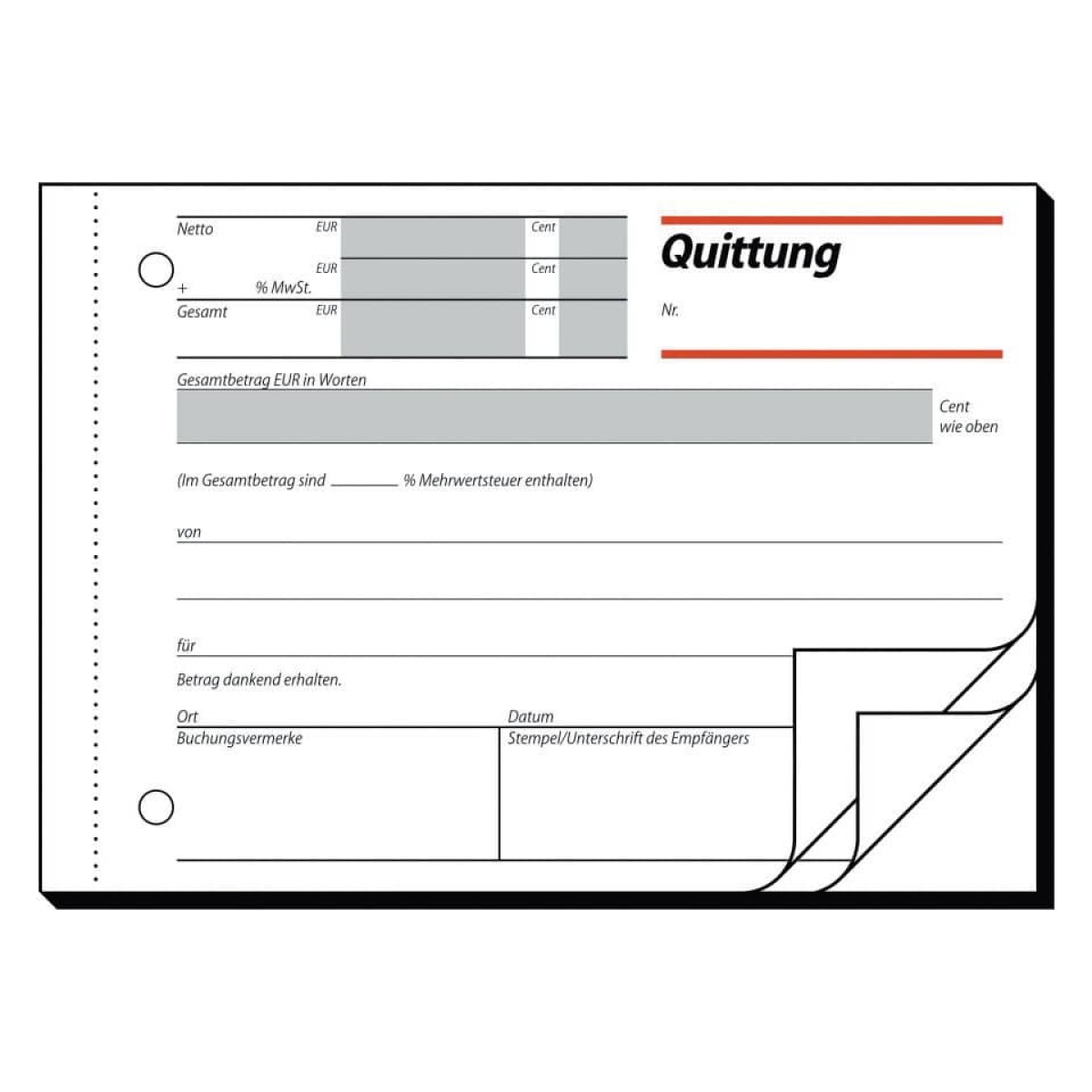 SIGELQuittung mit MwSt-Nachweis, A6 quer, 3x50 Blatt QU63Artikel-Nr: 4004360910685