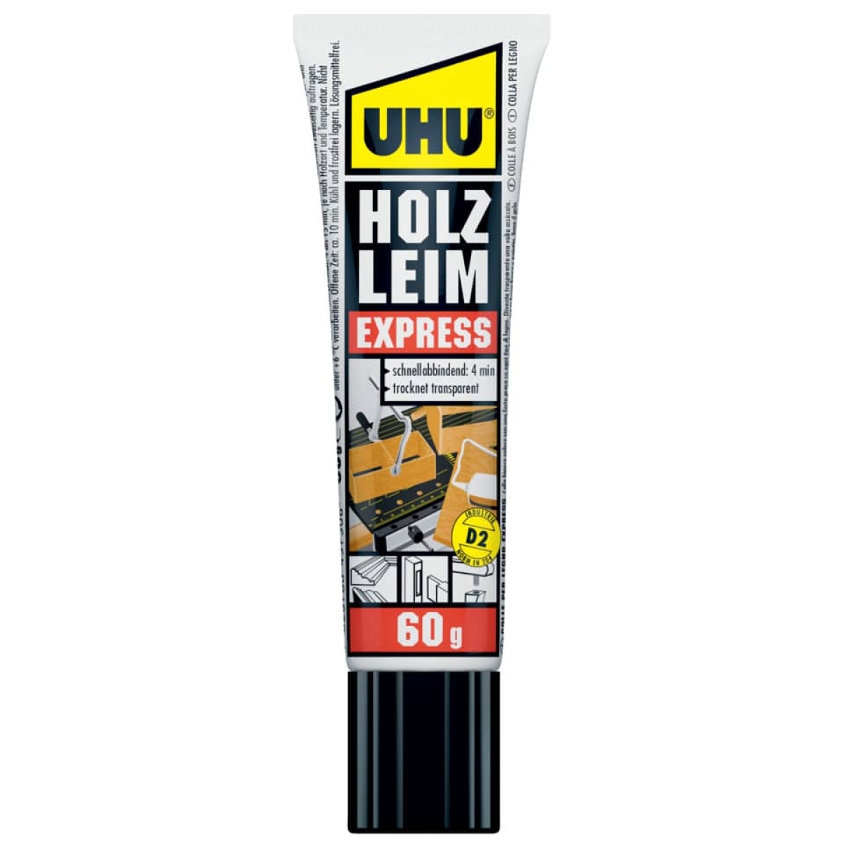 UHUWood glue EXPRESS D2, solvent-free, stand-up tube with 60ml 45730-Price for 0.0600 literArticle-No: 4026700457308