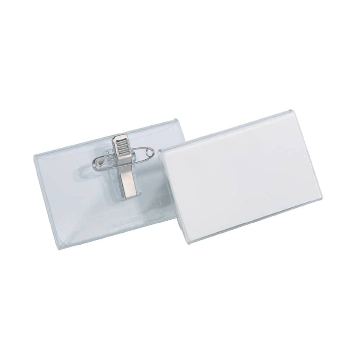 DURABLEName tag with combination clamp, 75 x 40 mm, transparent, acrylic, 25 pieces 8121 19-Price for 25 pcs.Article-No: 4005546810218